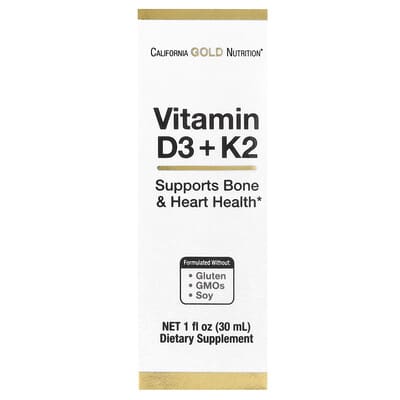 Vitamin D3 + K2 as MK4, 25 mcg (1,000 IU), 1 fl oz (30 ml)