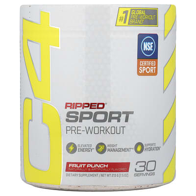 C4® Ripped Sport, Pre-Workout, Fruit Punch, 7.5 oz (213 g)