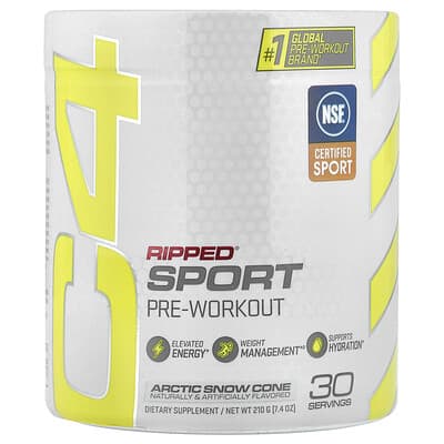 C4 Ripped® Sport, предтренировочная добавка, Arctic Snow Cone, 7.4 oz (210 g)