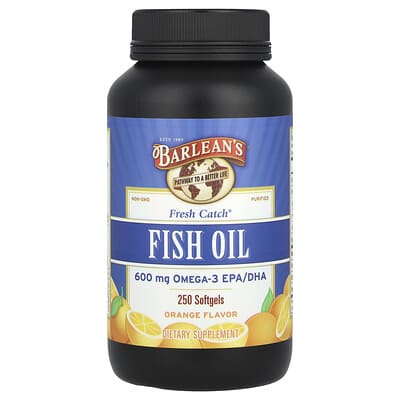 Fresh Catch®, рыбный жир, Omega-3 EPA/DHA, апельсин, 250 мягких капсул (300 mg на капсулу)