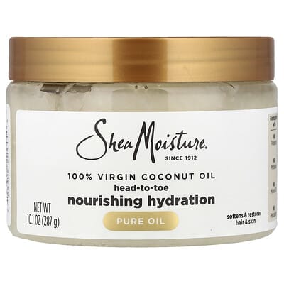 Питательное увлажняющее средство для тела, 100% Virgin Coconut Oil, 10.1 oz (287 g)