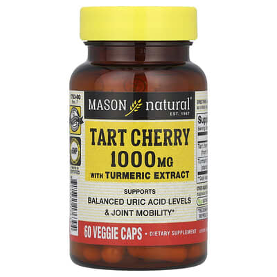 Mason Natural вишня с экстрактом куркумы, 1,000 mg, 60 капсул