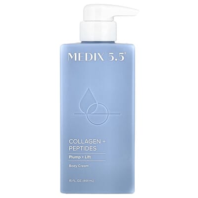 Body Cream, Collagen + Peptides, 15 fl oz (444 ml)