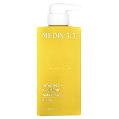Body Cream, Vitamin C + Turmeric, 15 fl oz (444 ml)
