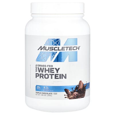 100% Grass-Fed Whey Protein, Triple Chocolate, 1.80 lbs (816 g)