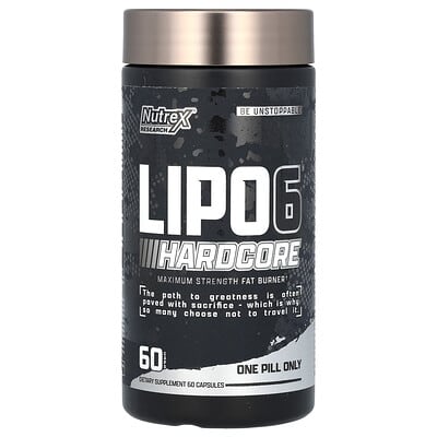 LIPO-6, Hardcore, Maximum Strength, 60 Capsules
