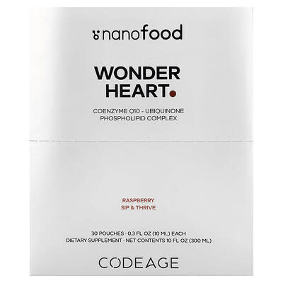 Nanofood, Wonder Heart, Raspberry, 30 пакетиков по 0.3 fl oz (10 ml)