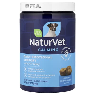 Daily Emotional Support, Calming, For Dogs, Hickory Smoked Bacon, 120 Soft Chews, 12.6 oz (360 g)