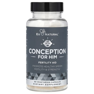 Eu Natural Conception™ для мужчин, поддержка фертильности, 60 вегетарианских капсул