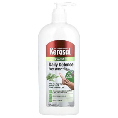 Средство для очищения ног Kerasal Daily Defense Foot Wash с маслом чайного дерева и солью Эпсома 12 fl oz (355 ml)