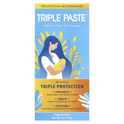 Triple Paste, оксид цинка, без отдушки, 2 oz (57 g)
