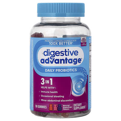 Schiff Digestive Advantage® Ежедневные пробиотические жевательные конфеты, Natural Superfruit, 90 шт
