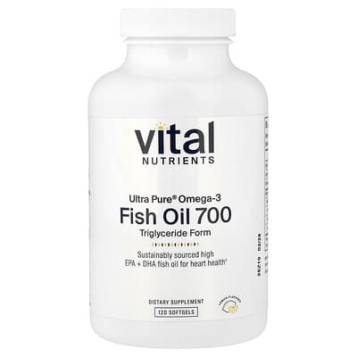 Vital Nutrients Ultra Pure®, Omega-3 Fish Oil 700, Lemon, 120 мягких капсул