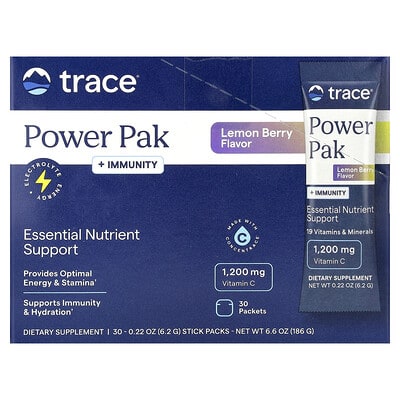 Power Pak + Immunity, Lemon Berry, 30 Stick Packs, 0.22 oz (6.2 g) Each