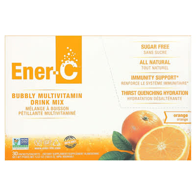 Bubbly Multivitamin Drink Mix, Sugar Free, Orange, 1,000 mg, 30 Packets, 0.2 oz (5.35 g) Each