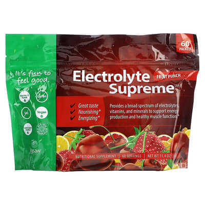 Electrolyte Supreme™, Fruit Punch, 60 Packets, 5.6 g Each