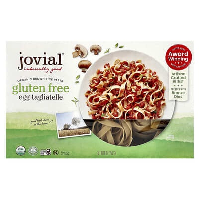 Органическая паста из бурого риса Jovial, Egg Tagliatelle, 9 oz (255 g)