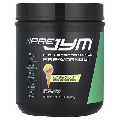 Pre JYM®, High-Performance Pre-Workout, Rainbow Sherbet, 1.8 lbs (810 g)