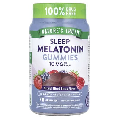 Желейные конфеты Sleep Melatonin, натуральная смесь ягод, 70 штук (5 mg на конфету)