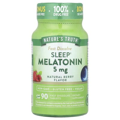 Nature's Truth Мелатонин для сна, Berry, 5 mg, 90 быстрорастворимых таблеток