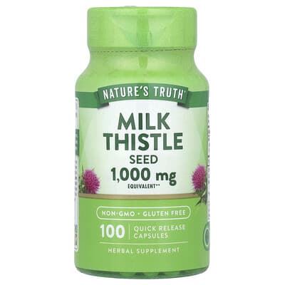 Расторопша, 1,000 mg, 100 быстрорастворимых капсул