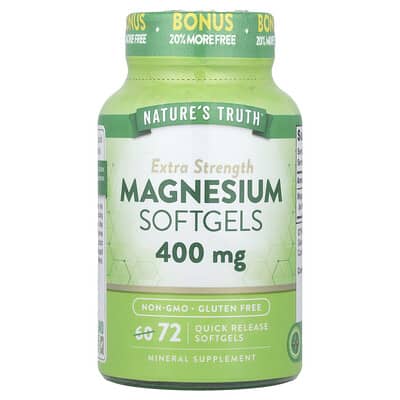 Nature's Truth Magnesium, 400 mg, 72 мягкие капсулы