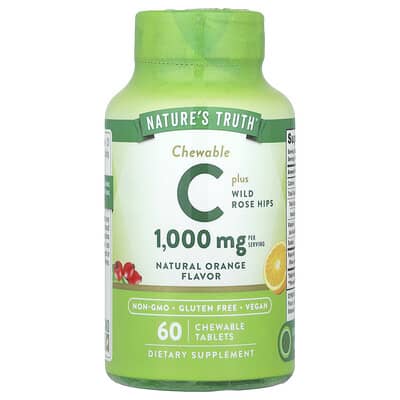 Жевательные таблетки C Plus Wild Rose Hips, Natural Orange, 60 шт