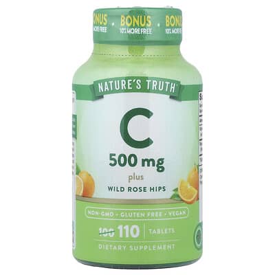 Vitamin C Plus Wild Rose Hips, 110 Tablets