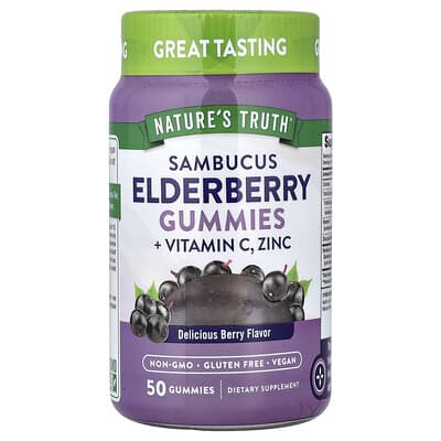Nature's Truth жевательные мармеладки Sambucus Elderberry + Vitamin C, Zinc