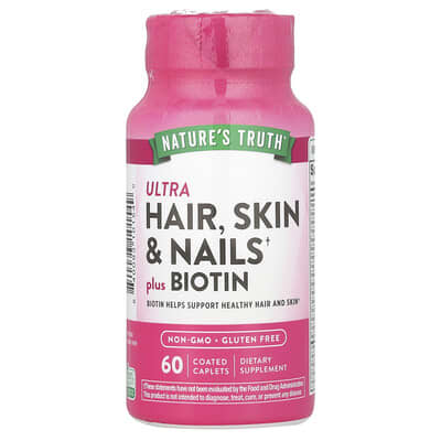Витаминный комплекс Ultra Hair, Skin & Nails Plus Biotin, Nature's Truth, 60 таблеток