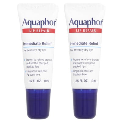 Lip Repair, мгновенное облегчение, без отдушек, 2 тюбика, 0.35 fl oz (10 ml) каждый