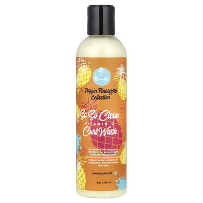 Шампунь Curls Poppin Pineapple Collection, So So Clean, с витамином C, 8 oz (236 ml)