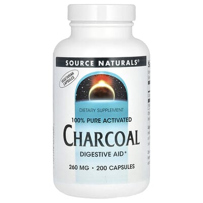 100% Pure Activated Charcoal, 260 mg, 200 капсул