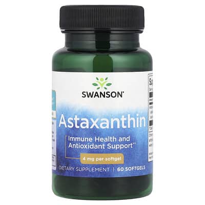 Swanson Vitamins Astaxanthin, 4 mg, 60 мягких капсул