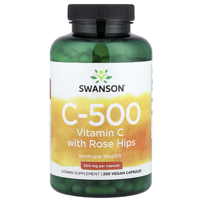 C-500, Vitamin C With Rose Hips, 250 Vegan Capsules
