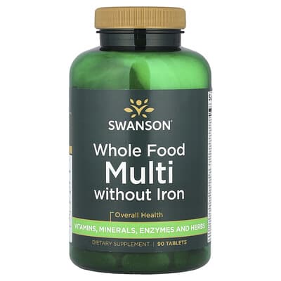 Мультивитамины Swanson Vitamins Whole Food Multi Without Iron, 90 таблеток