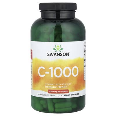 C-1000, Vitamin C With Rose Hips, 250 Vegan Capsules