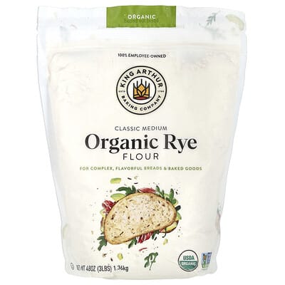 Organic, Classic Medium Rye Flour, 3 lbs (1.36 kg)