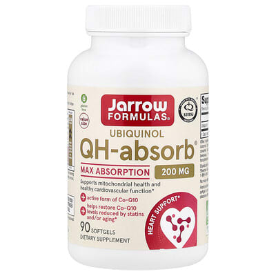 Ubiquinol, QH-Absorb®, максимальное всасывание, 200 mg, 90 мягких капсул