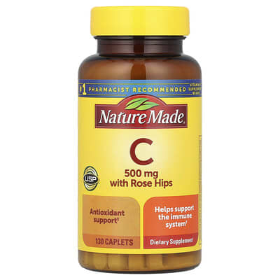 Vitamin C with Rose Hips, 500 mg, 130 Caplets