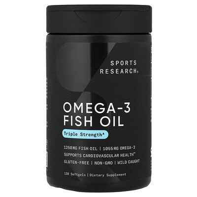 Omega-3 Fish Oil, Triple Strength, 120 мягких капсул