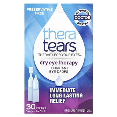 Dry Eye Therapy, Lubricant Eye Drops, 30 Sterile Single-Use Vials