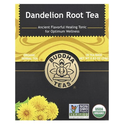 Organic Herbal Tea, Dandelion Root, Caffeine Free, 18 Tea Bags, 0.83 oz (24 g)
