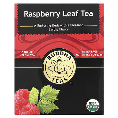 Organic Herbal Tea, Raspberry Leaf, Caffeine Free , 18 Tea Bags, 0.83 oz (24 g)