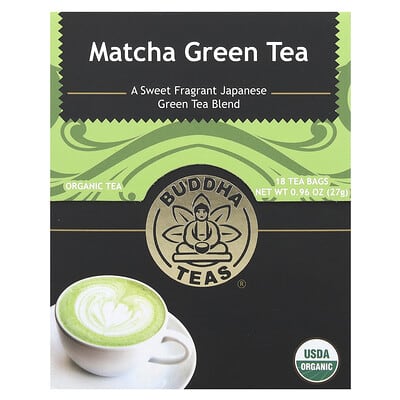 Органический чай матча, 18 чайных пакетиков, 0.96 oz (27 g)