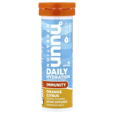 Daily Hydration, Immune, Orange Citrus, 10 Effervescent Tablets