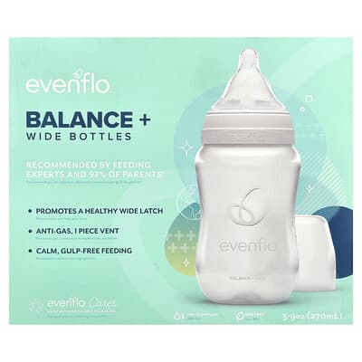 Бутылочки Balance+ Wide 0+ Months Slow Flow 3 шт 9 oz (270 ml) каждая