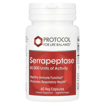 Серрапептаза Protocol for Life Balance 33 mg 60 веганских капсул