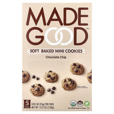 Мини печенье Soft Baked Chocolate Chip, 5 упаковок, 0.85 oz (24 g) каждая
