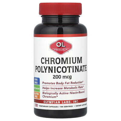 Chromium Polynicotinate, 200 mcg, 100 Vegetarian Capsules хром